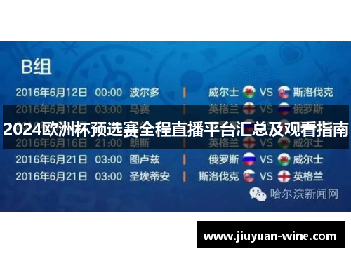 2024欧洲杯预选赛全程直播平台汇总及观看指南